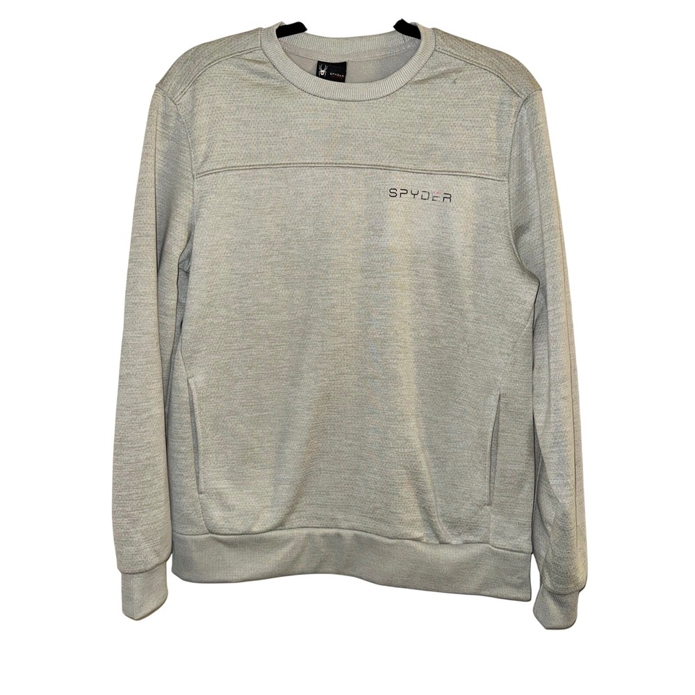 33 | NWT Spyder Active Mens Bonded Fleece Crewneck Sweatshirt Gray Mens Small